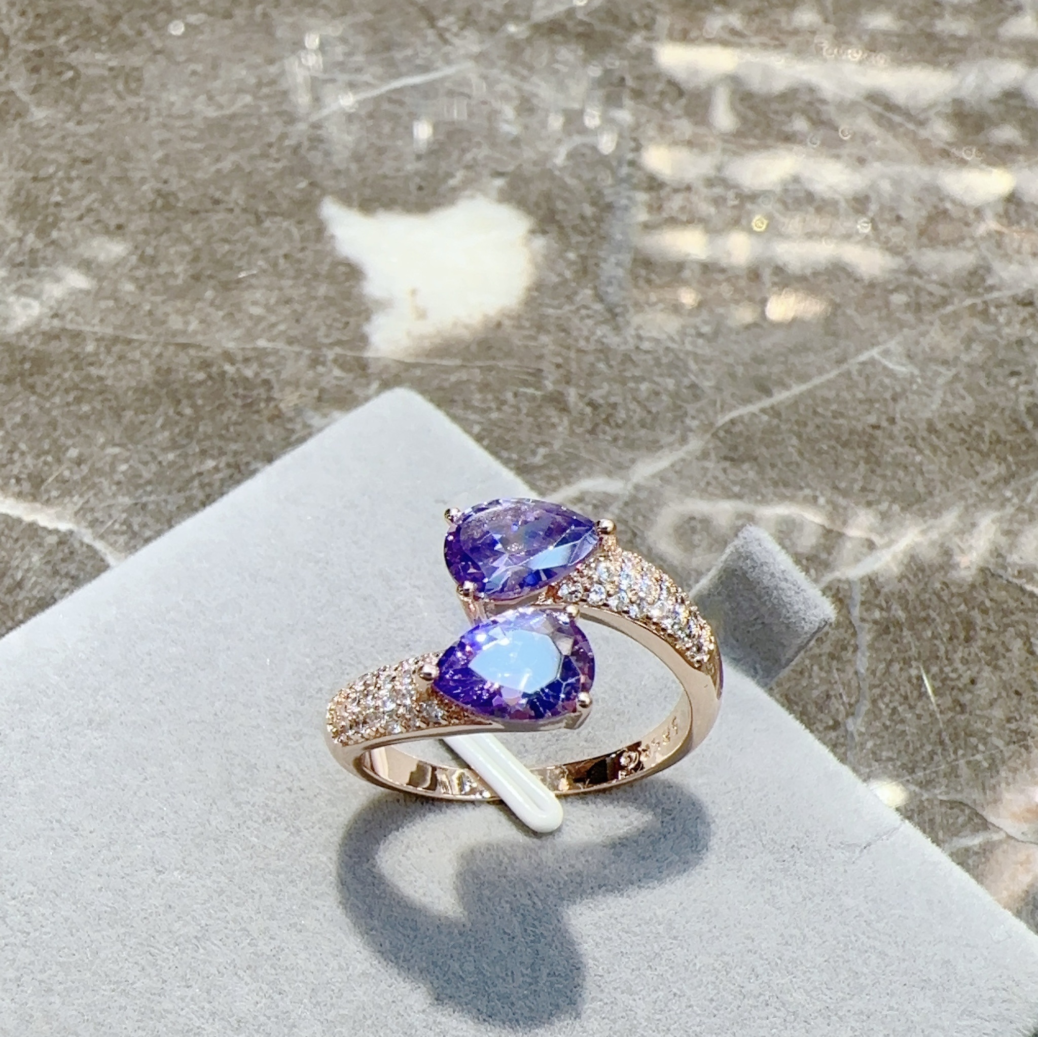 Gulkina, direct supply from Europe and America, cross-border e-commerce 585 rose gold jewelry, zircon rings, women's rings wholesale detail image 1