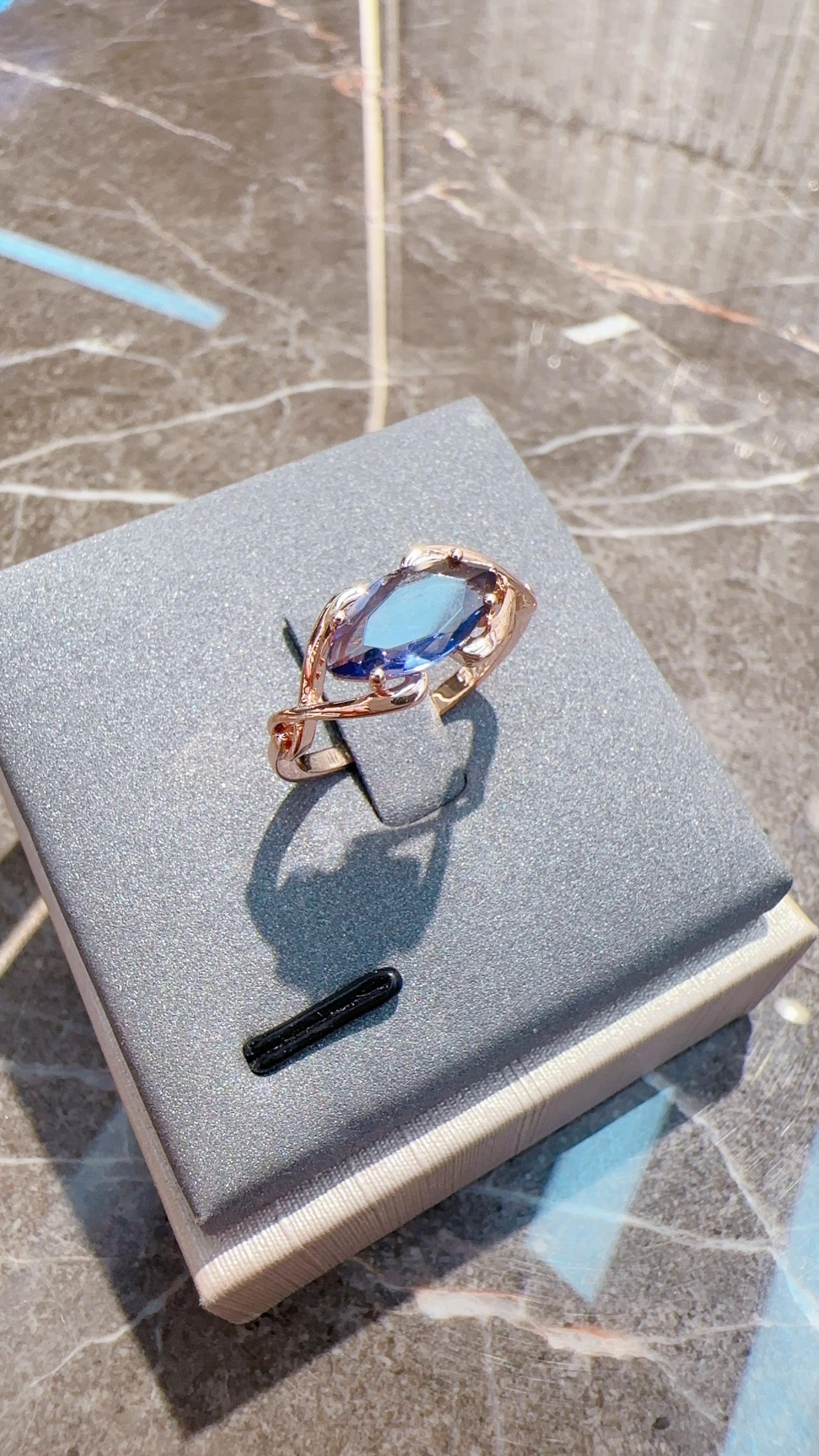 Gulkina European and American creative 585 rose gold jewelry, ins style accessories, simple Zircon women's ring wholesale details Picture