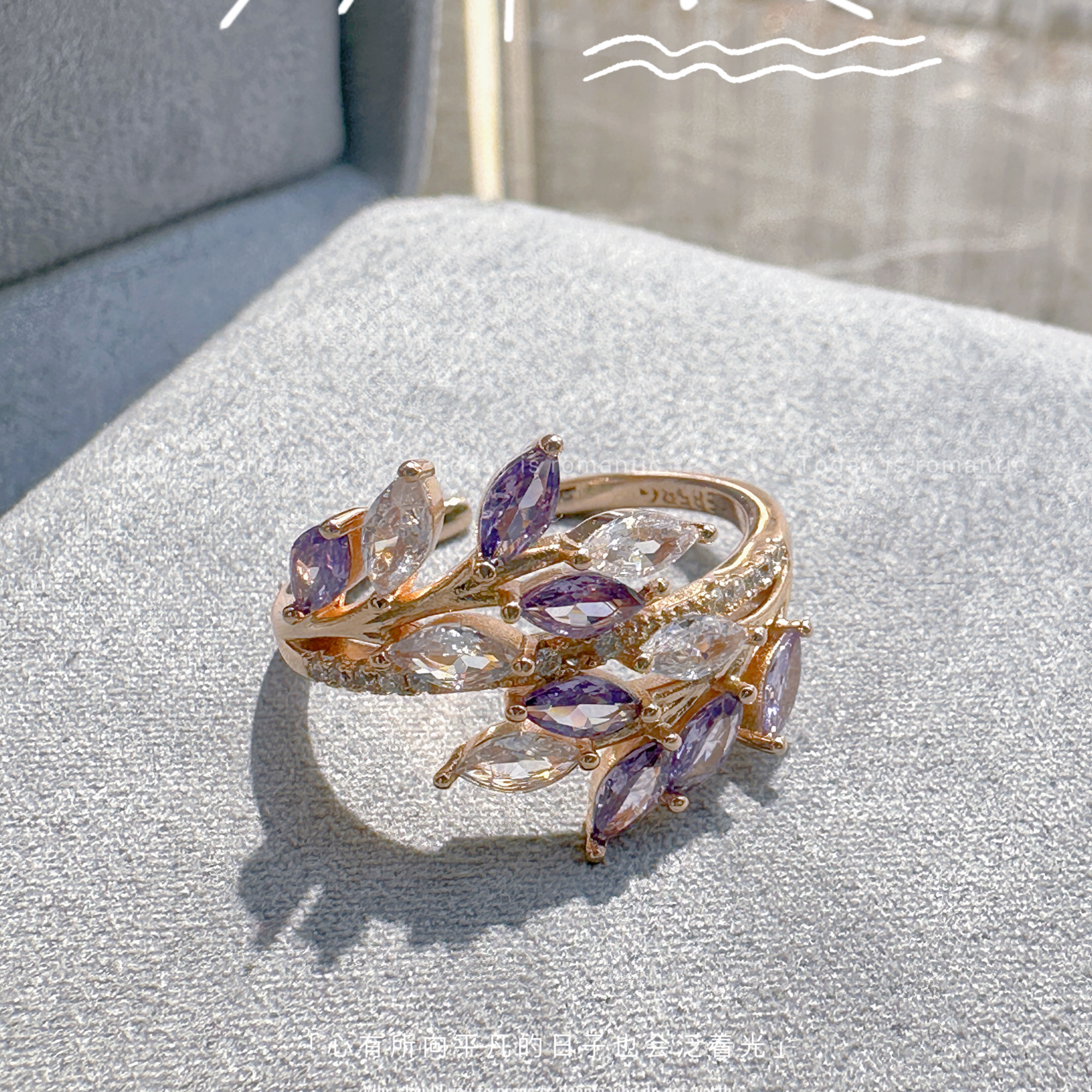 Gulkina585 Rose gold ring, real gold zircon ring, Russian jewelry and bracelet ring, AliExpress accessories wholesale in Europe and America detail image 4