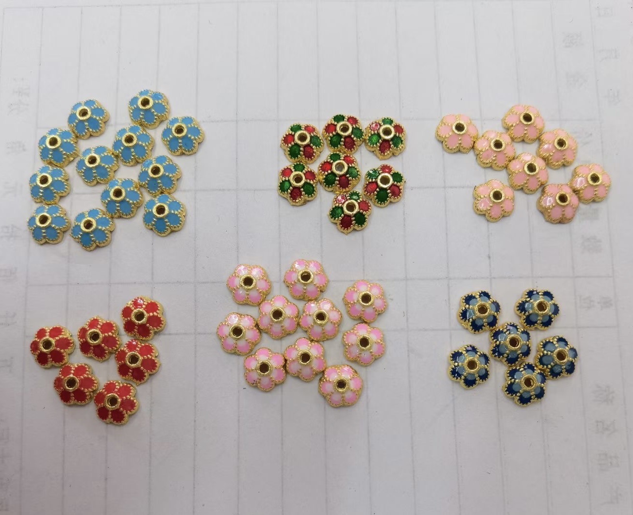 Best-selling Chinese-style oil-dripping color-retaining flower holders, diy flower hats, beaded jewelry accessories, alloy accessories detail image 3