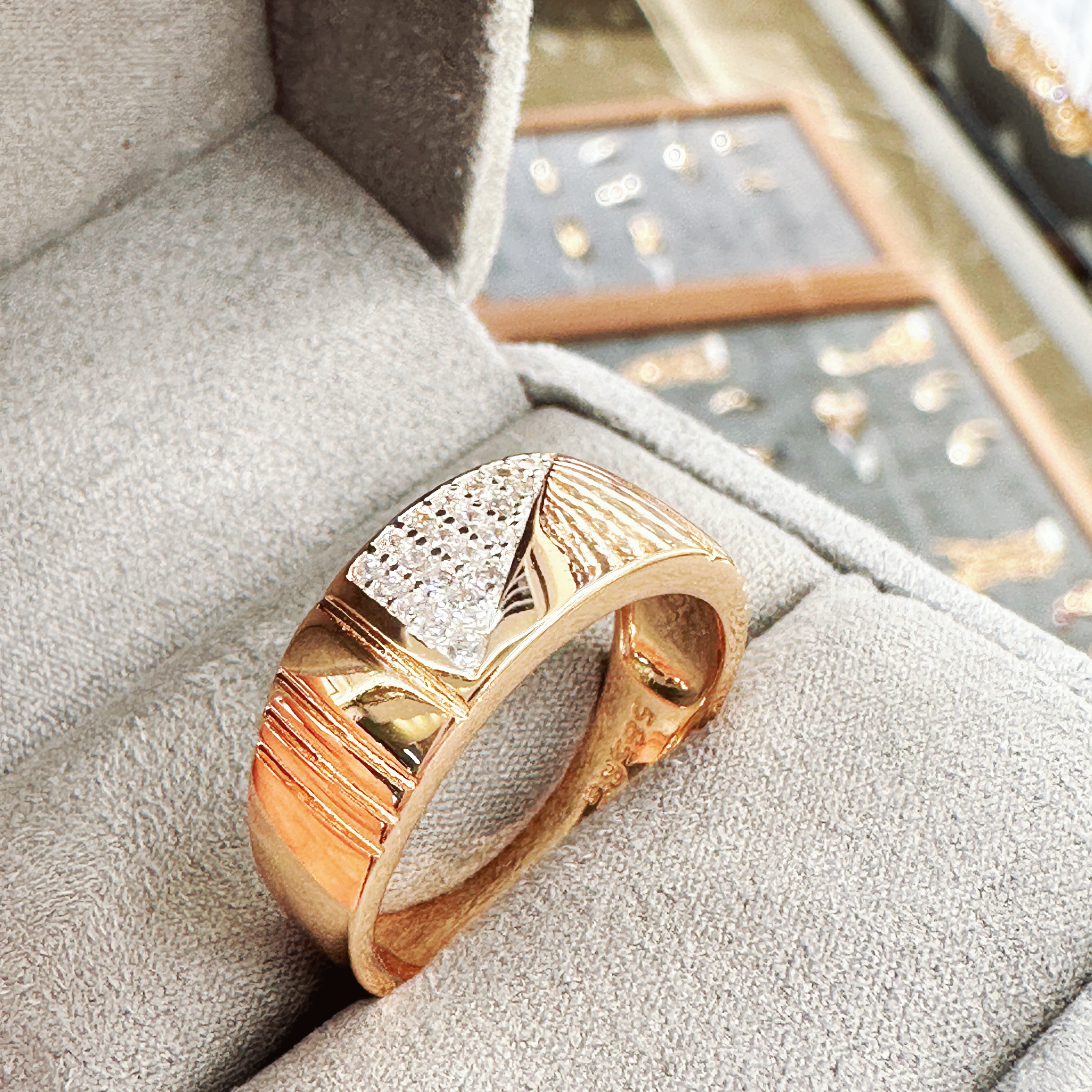 Gulkina rose gold zircon ring, real gold electroplated ring, cross-border direct supply to Amazon AliExpress jewelry details Picture