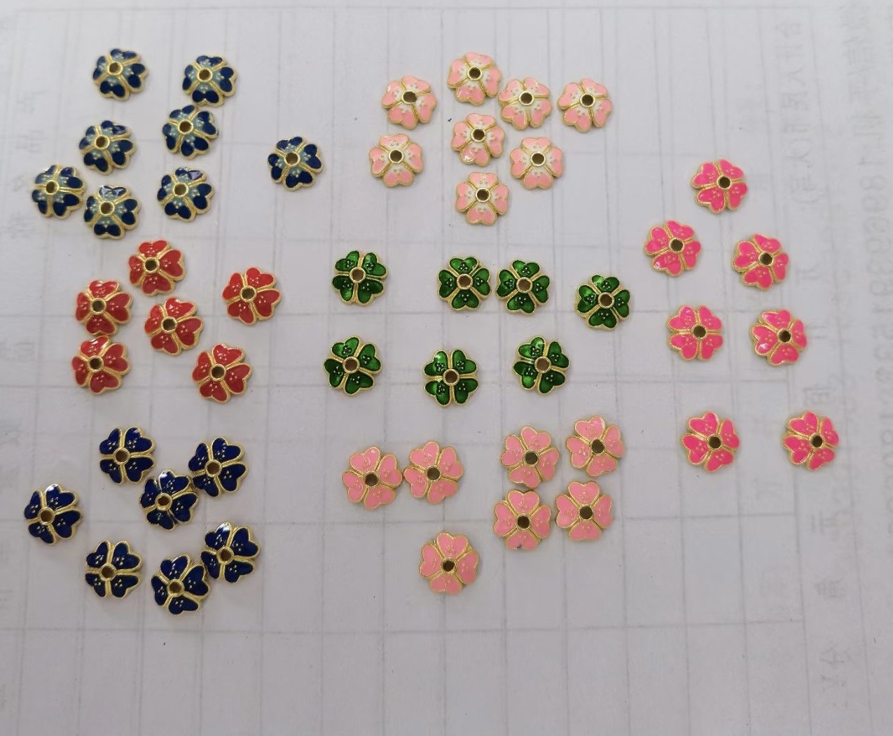 Best-selling Chinese-style oil-dripping color-retaining flower holders, diy flower hats, beaded jewelry accessories, alloy accessories detail image 2