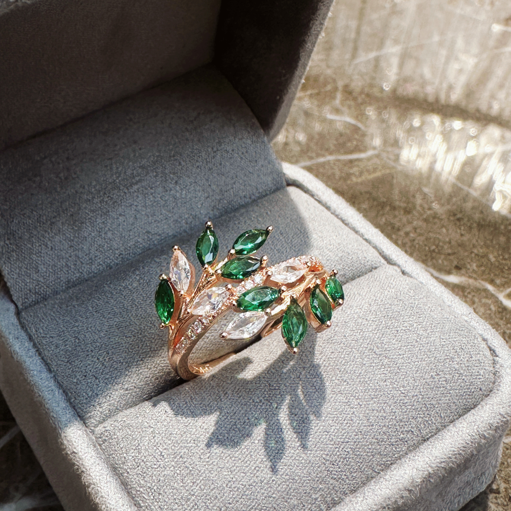 Gulkina585 Rose gold ring, real gold zircon ring, Russian jewelry and bracelet ring, AliExpress accessories wholesale in Europe and America detail image 2