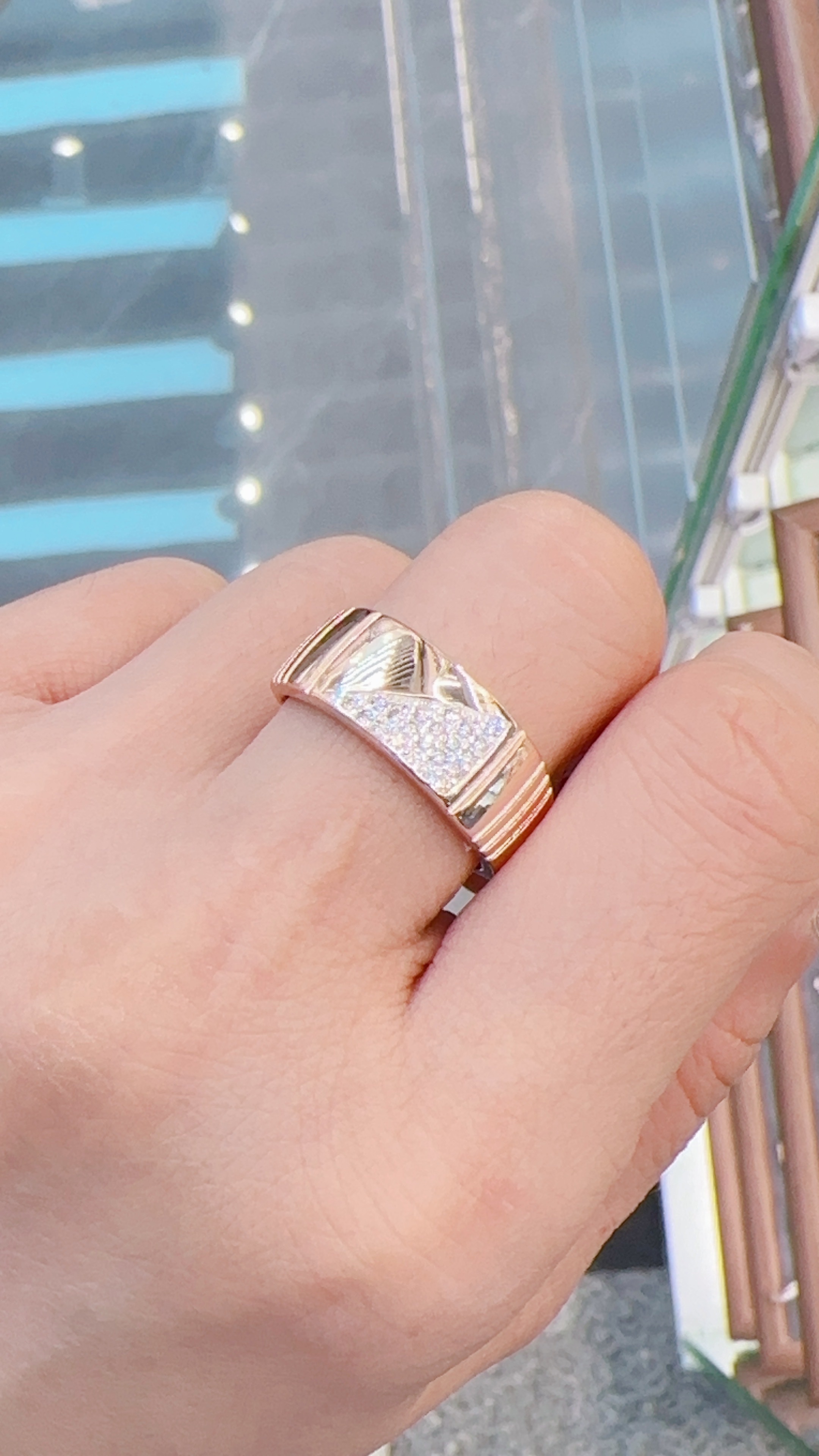 Gulkina rose gold zircon ring, real gold electroplated ring, cross-border direct supply to Amazon AliExpress jewelry detail image 4