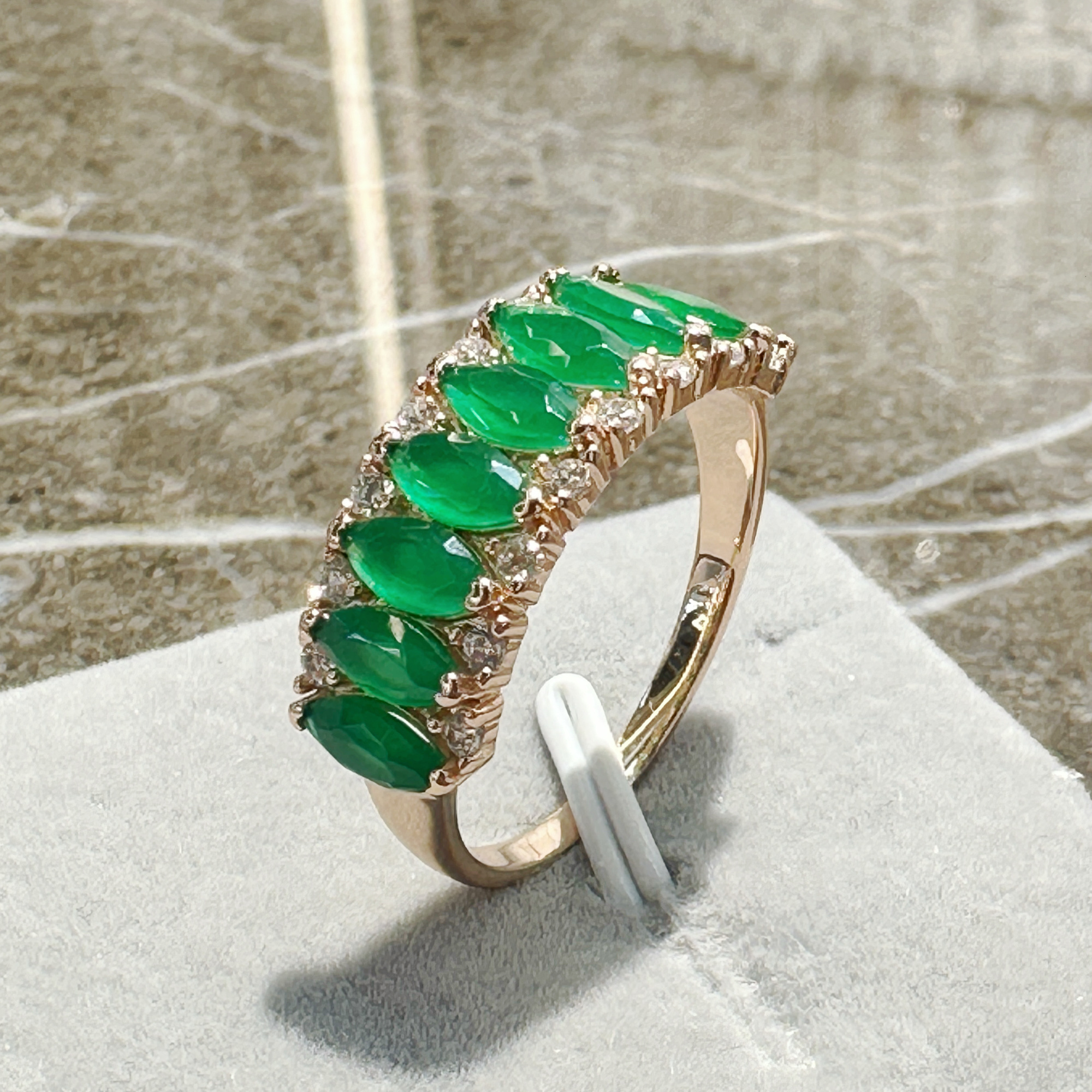 Gulkina585 True Gold color-preserving Jewelry Set, Jade Color earrings, Rings, necklaces, wish AliExpress foreign trade supply, Douyin and Kuaishou live-streamer accessories wholesale Specification image