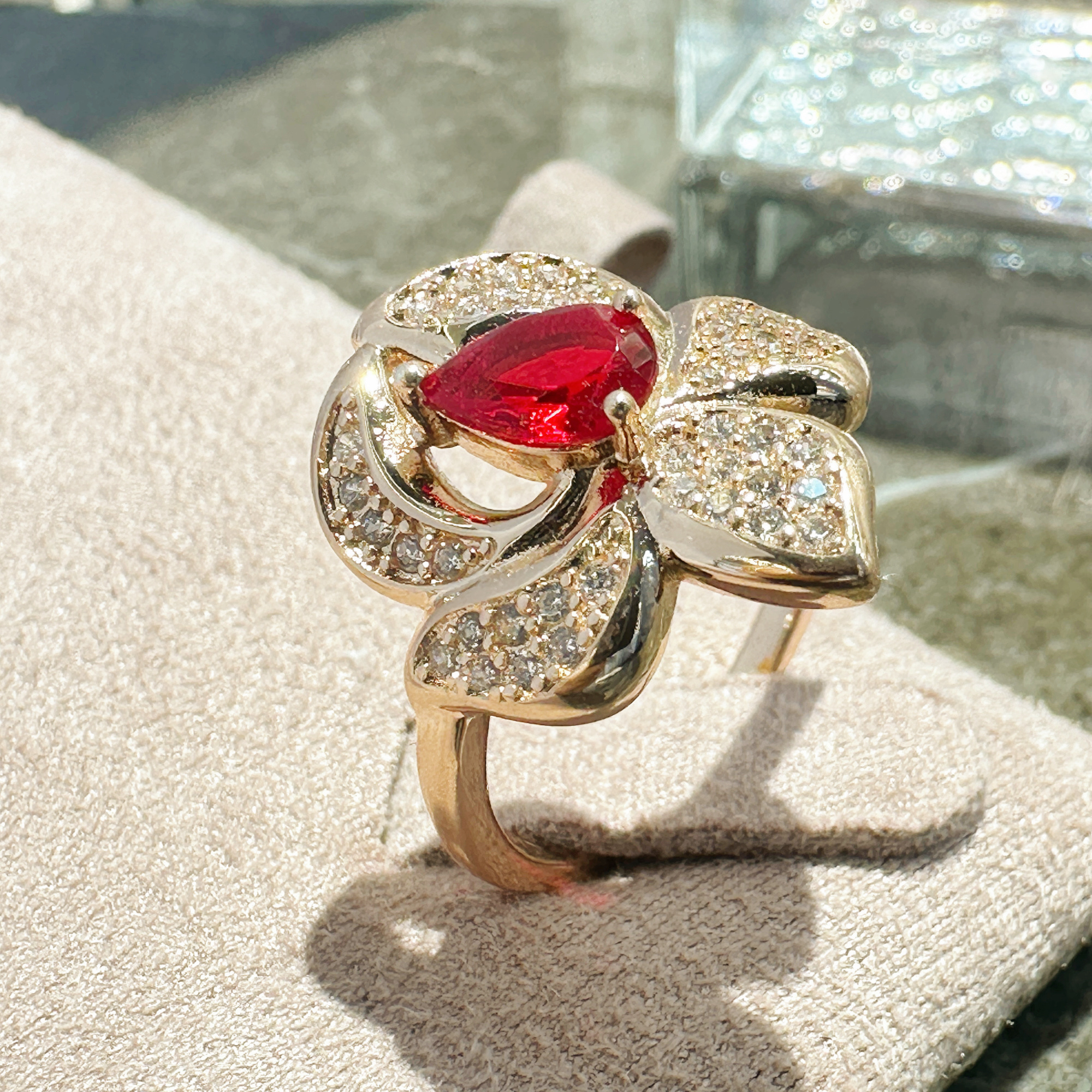 Gulkina585 purple Gold jewelry, Ruby Accessory set, color-preserving ring, earrings, necklace, wholesale direct supply of European, American and Russian accessories, cross-border e-commerce jewelry Specification image