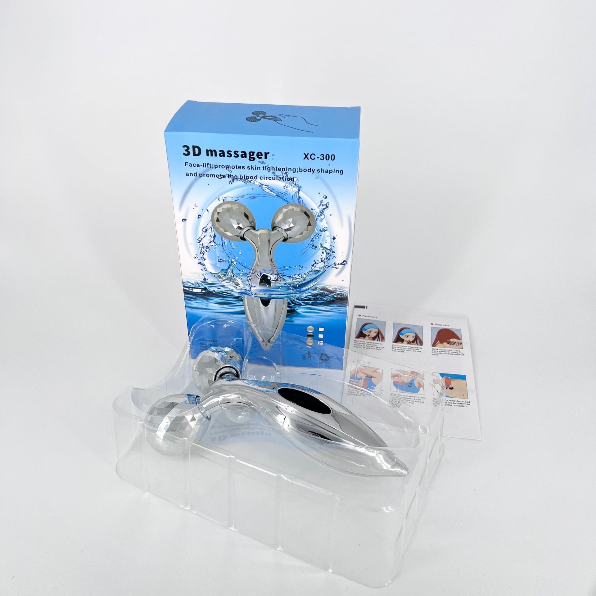 海豚款3D瘦脸器2轮塑形美容V脸按摩瘦脸仪瘦脸仪器手动滚轮按摩器
