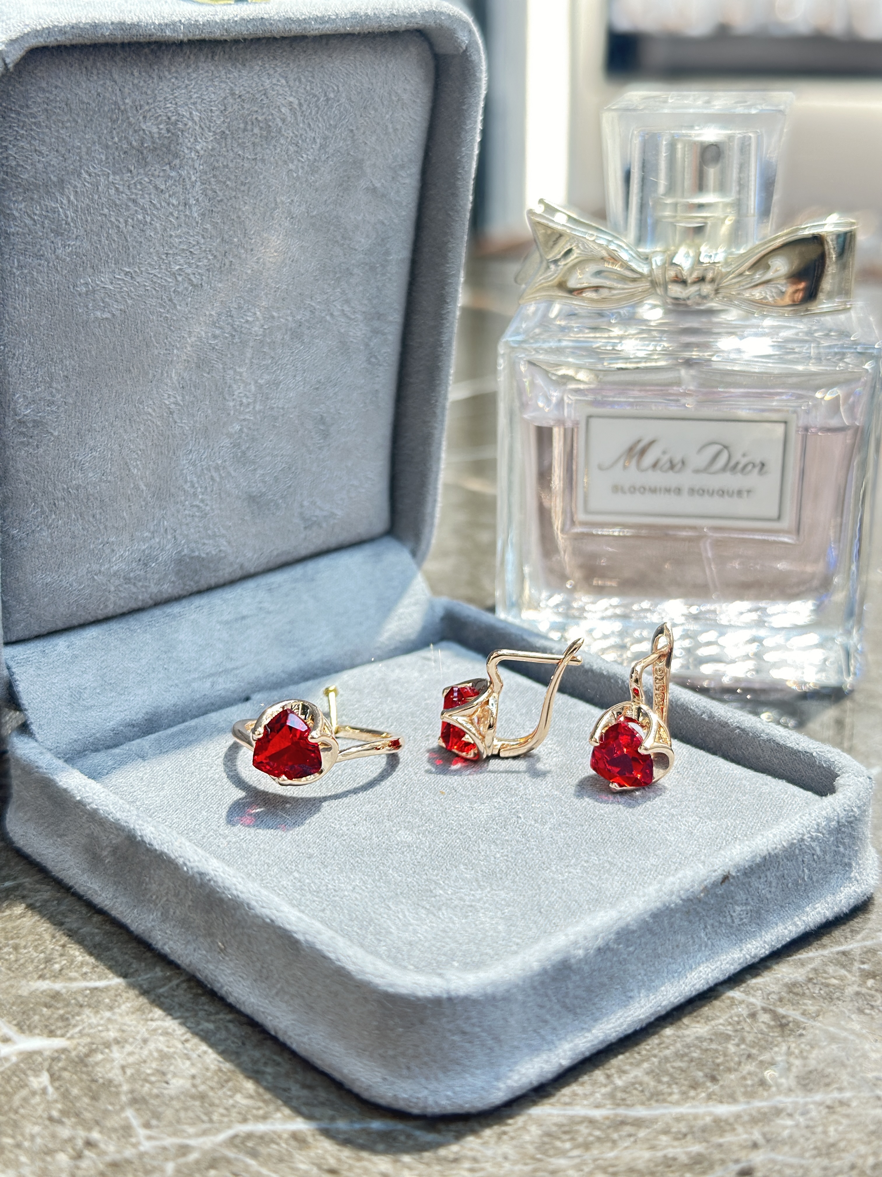 Gulkina585 Rose Gold Retro Ruby Set Jewelry, cross-border e-commerce Xiaohongshu Douyin best-selling accessories, direct supply for export, sample customization, European, American and Russian purple gold jewelry trade export details Picture