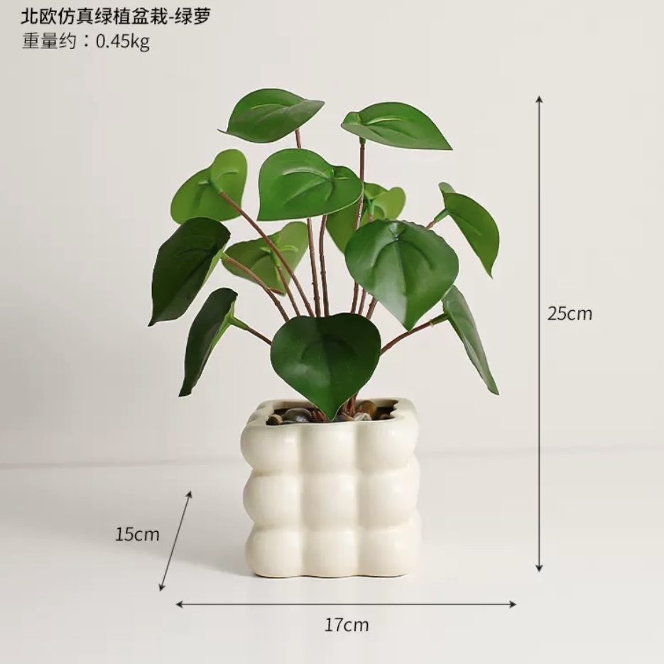 仿真龟背叶绿植树盆景假植物仿真树绿植盆景家居桌面装饰品绿化摆件带花盆绿植盆景详情图6