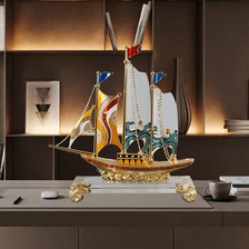 一帆风顺帆船摆件高档客厅领导办公室装饰工艺品公司乔迁开业礼物M977C
