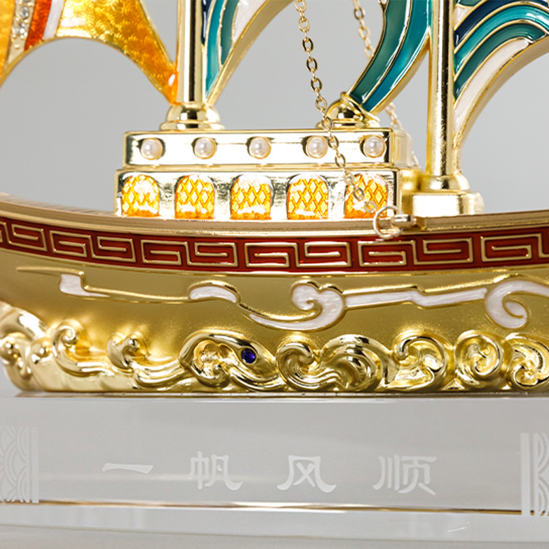 一帆风顺帆船摆件公司开业礼物高档办公室装饰工艺品乔迁礼品高端M977A.978A白底实物图