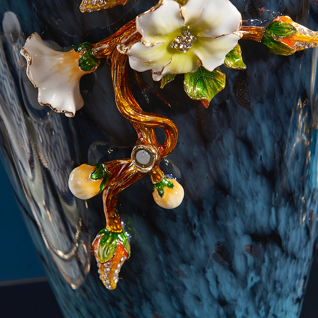 珐琅彩琉璃花瓶玄关桌面床头插花台式摆件美式复古风格客厅餐桌G-106详情图9