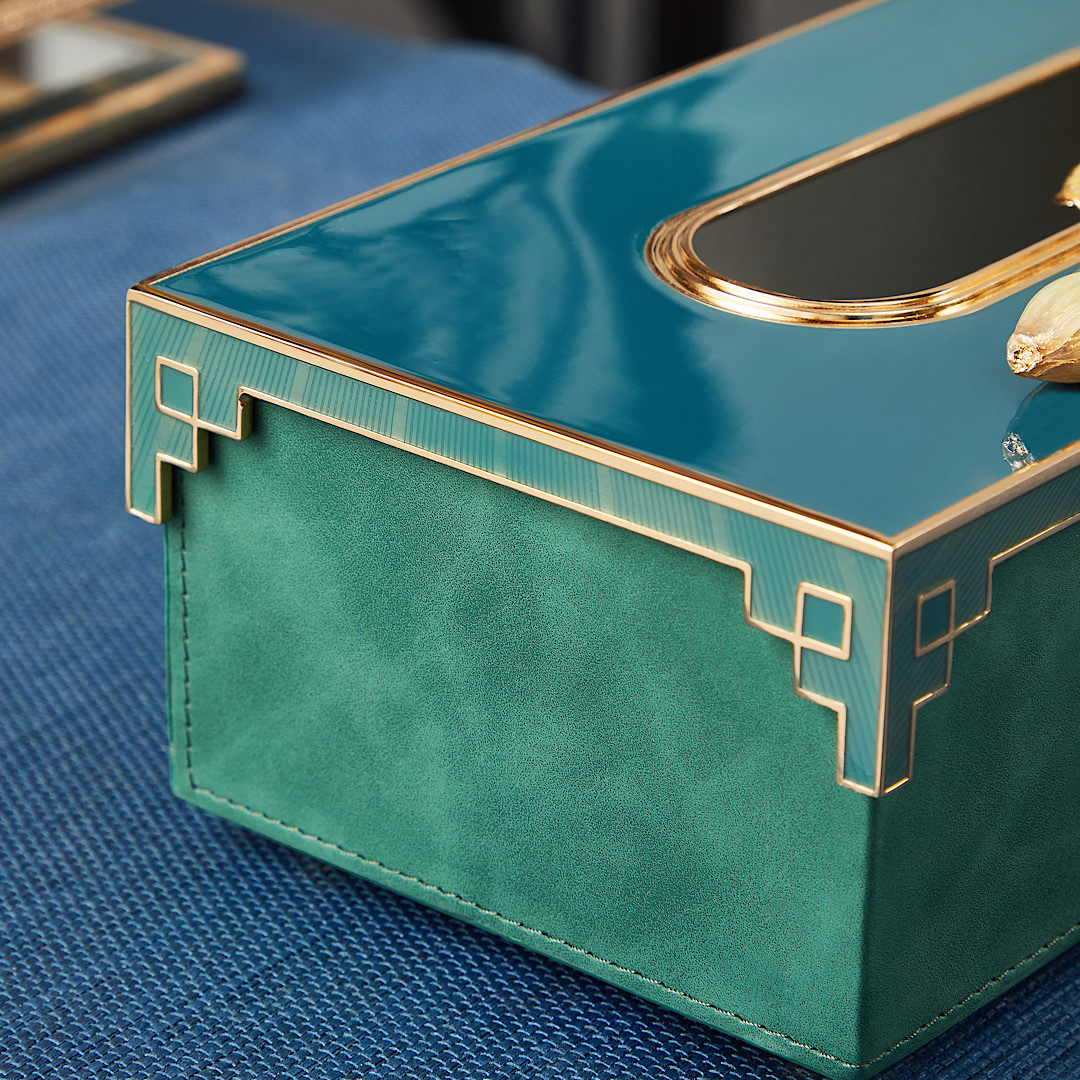 轻奢珐琅彩抽纸盒家用客厅桌面卫生纸巾盒新中式创意高端卷纸收纳M804A详情图7