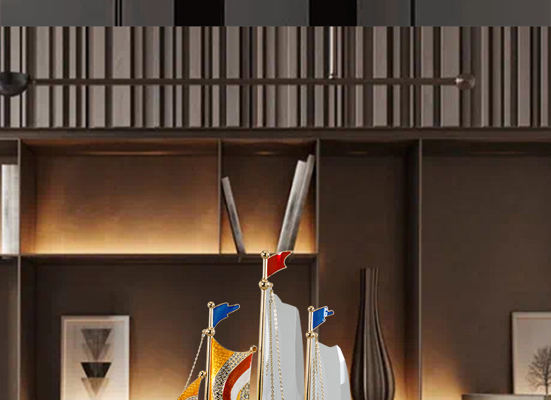 一帆风顺帆船摆件公司开业礼物高档办公室装饰工艺品乔迁礼品高端M977A.978A详情图3