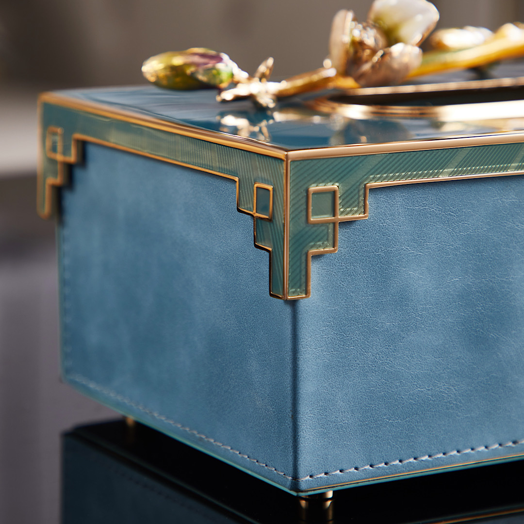 轻奢珐琅彩抽纸盒家用客厅桌面卫生纸巾盒新中式创意高端卷纸收纳M804C详情图7