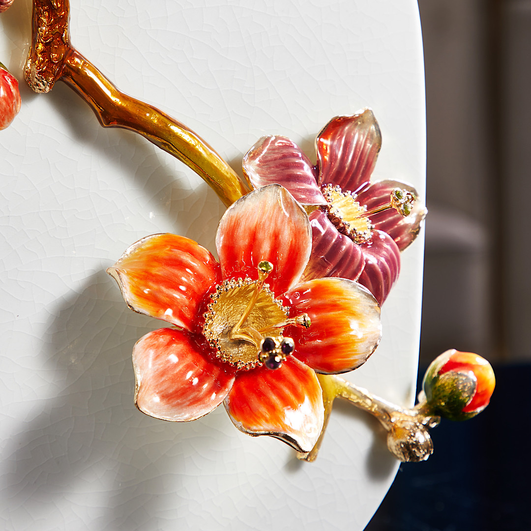 珐琅彩琉璃花瓶玄关桌面床头插花台式摆件美式复古风格客厅餐桌摆件M823详情图4