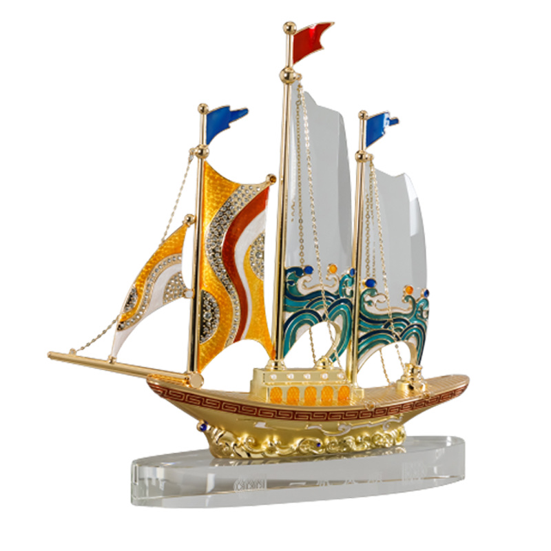 一帆风顺帆船摆件公司开业礼物高档办公室装饰工艺品乔迁礼品高端M977A.978A细节图