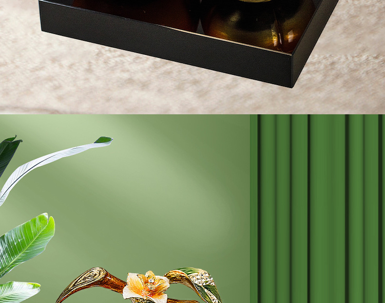 珐琅彩事事柿柿如意摆件新中式客厅酒柜装饰品搬新家送礼乔迁礼物详情图7