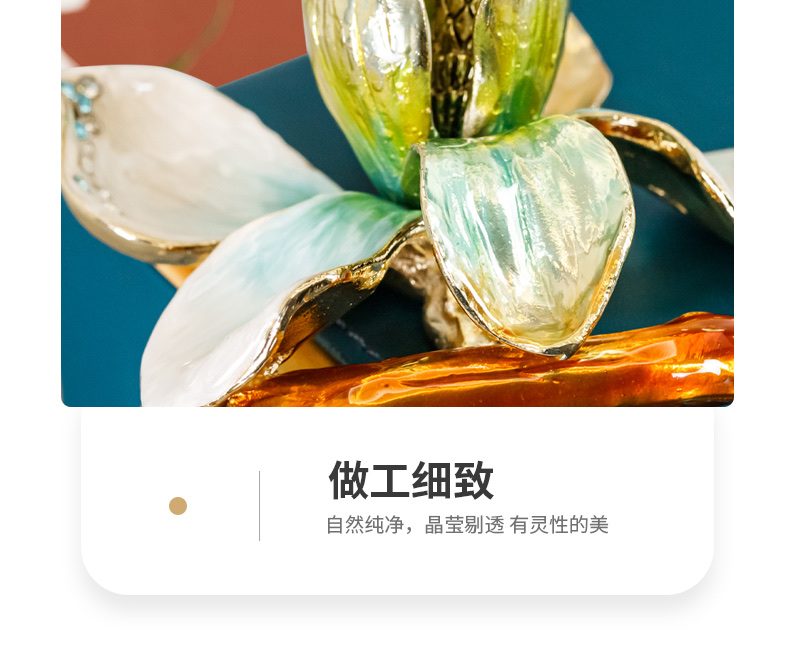 现代轻奢珐琅彩纸巾盒桌面茶几抽纸盒别墅样板间摆件高档面巾纸盒M1008详情图4