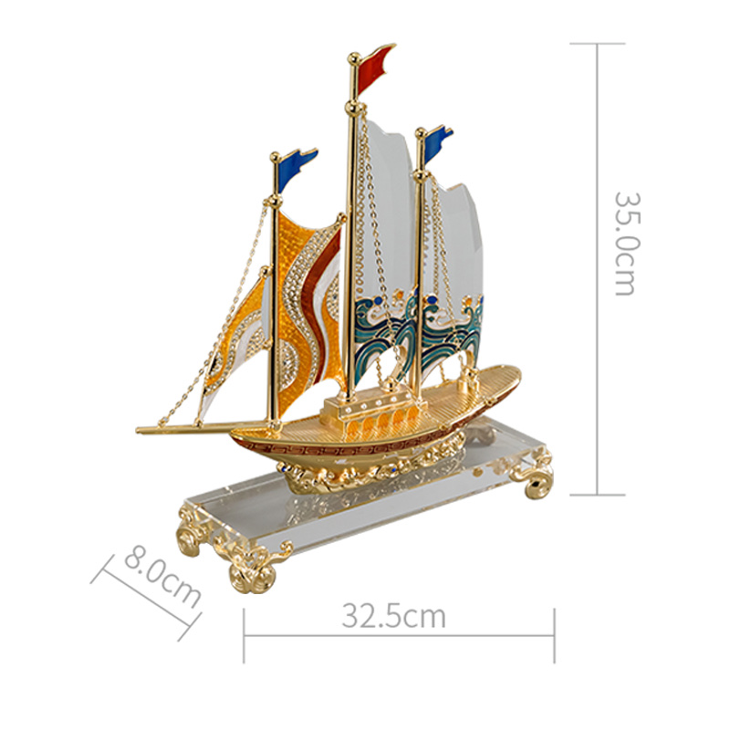 一帆风顺帆船摆件高档客厅领导办公室装饰工艺品公司乔迁开业礼物M977C白底实物图