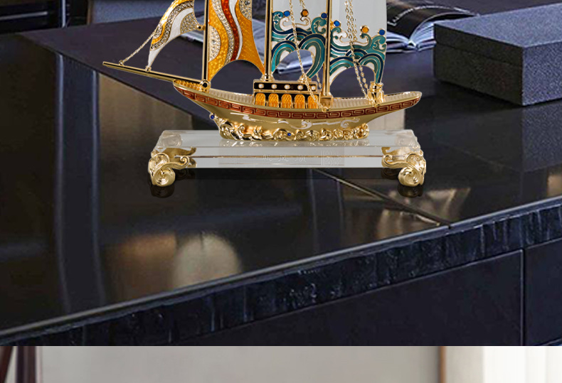 一帆风顺帆船摆件高档客厅领导办公室装饰工艺品公司乔迁开业礼物M977C详情图4