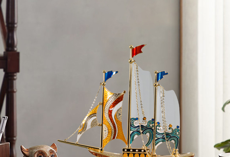 一帆风顺帆船摆件高档客厅领导办公室装饰工艺品公司乔迁开业礼物M977C详情图5