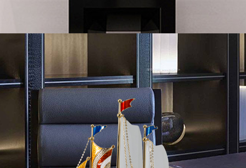 一帆风顺帆船摆件高档客厅领导办公室装饰工艺品公司乔迁开业礼物M977C详情图3
