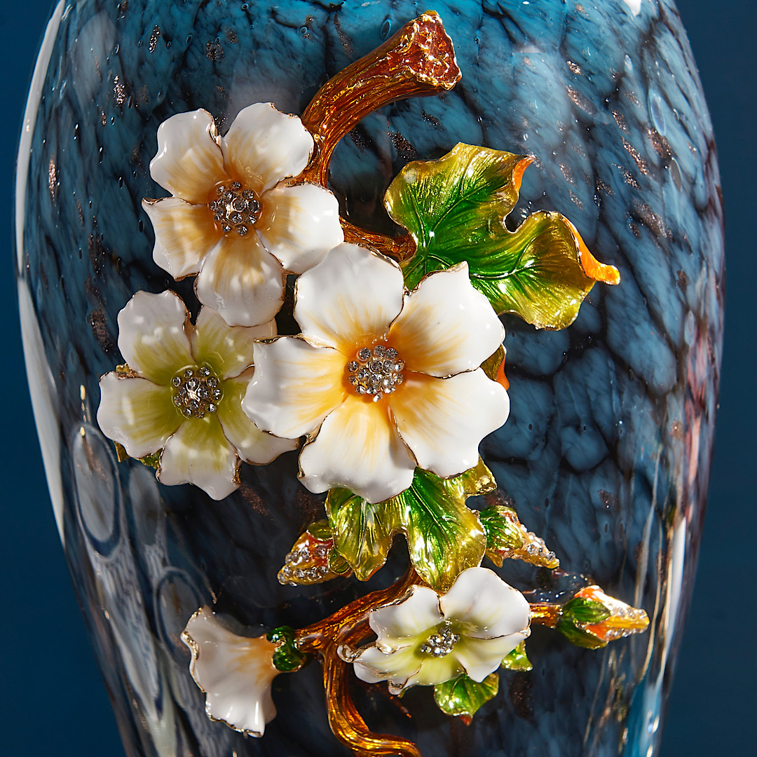 珐琅彩琉璃花瓶玄关桌面床头插花台式摆件美式复古风格客厅餐桌G-106详情图8