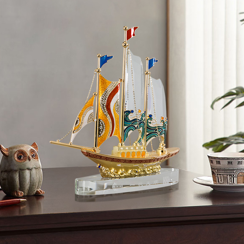 一帆风顺帆船摆件公司开业礼物高档办公室装饰工艺品乔迁礼品高端M977A.978A产品图