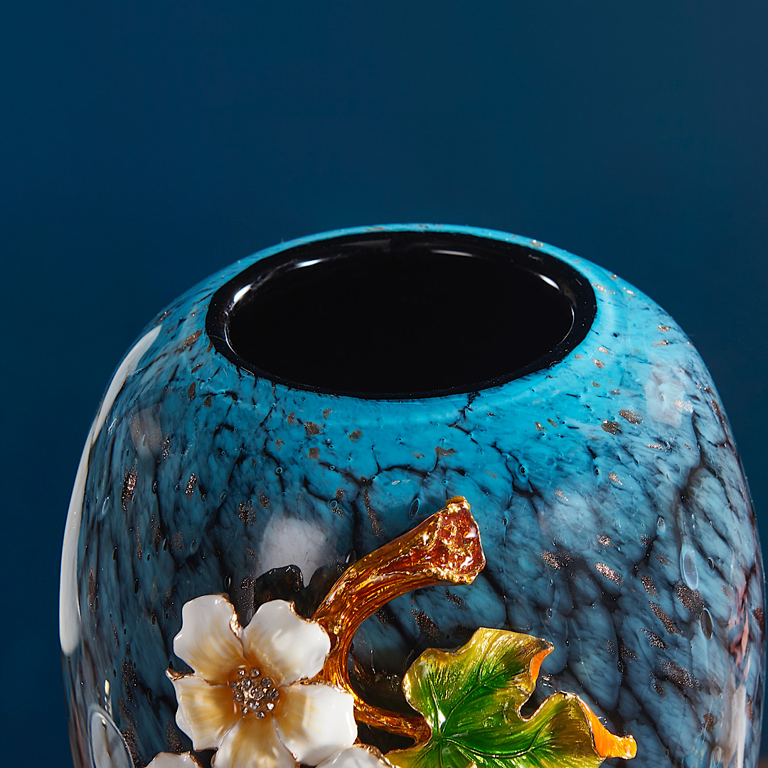 珐琅彩琉璃花瓶玄关桌面床头插花台式摆件美式复古风格客厅餐桌G-106详情图7