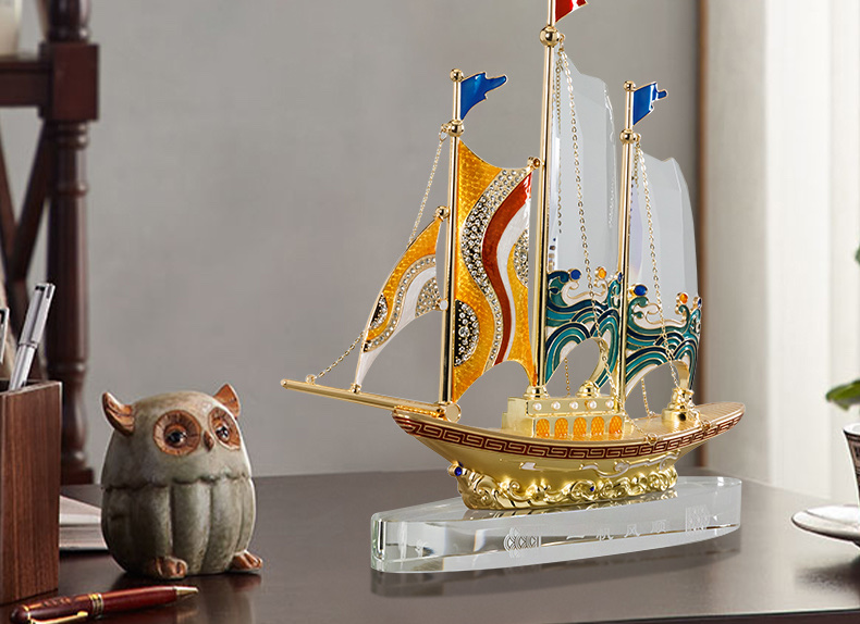 一帆风顺帆船摆件公司开业礼物高档办公室装饰工艺品乔迁礼品高端M977A.978A详情图5