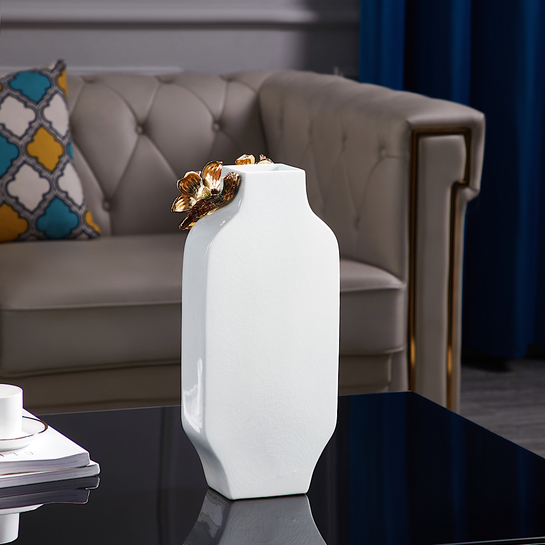 珐琅彩琉璃花瓶玄关桌面床头插花台式摆件美式复古风格客厅餐桌摆件M823详情图3