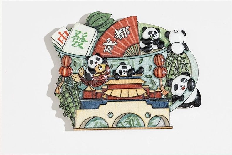 创意树脂立体熊猫冰箱贴家居装饰四川成都旅游纪念品