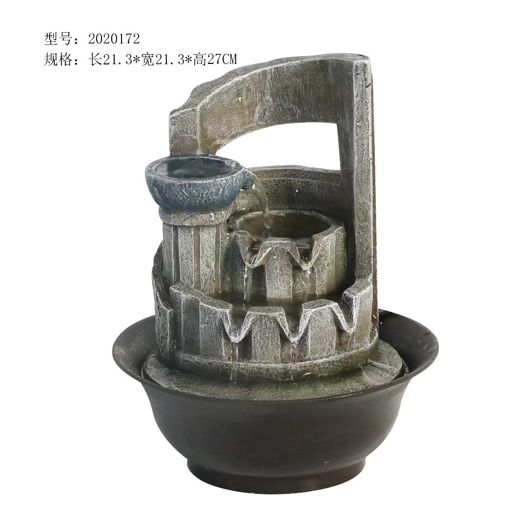 陶瓷流水工艺品人物小和尚系列流香白底实物图