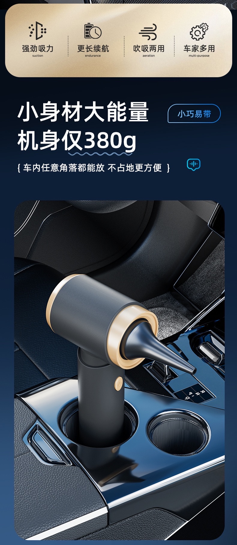 车载吸尘器吸吹两用无线迷你吸尘器汽车家用电动吹尘器抖音热卖详情图3