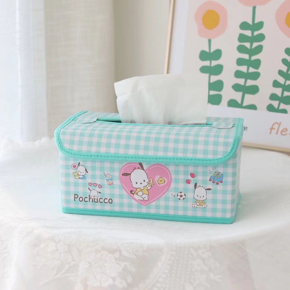 New cute and girlish folding tissue box, desktop tissue storage box, PC Kulomi tissue storage box detail image 4