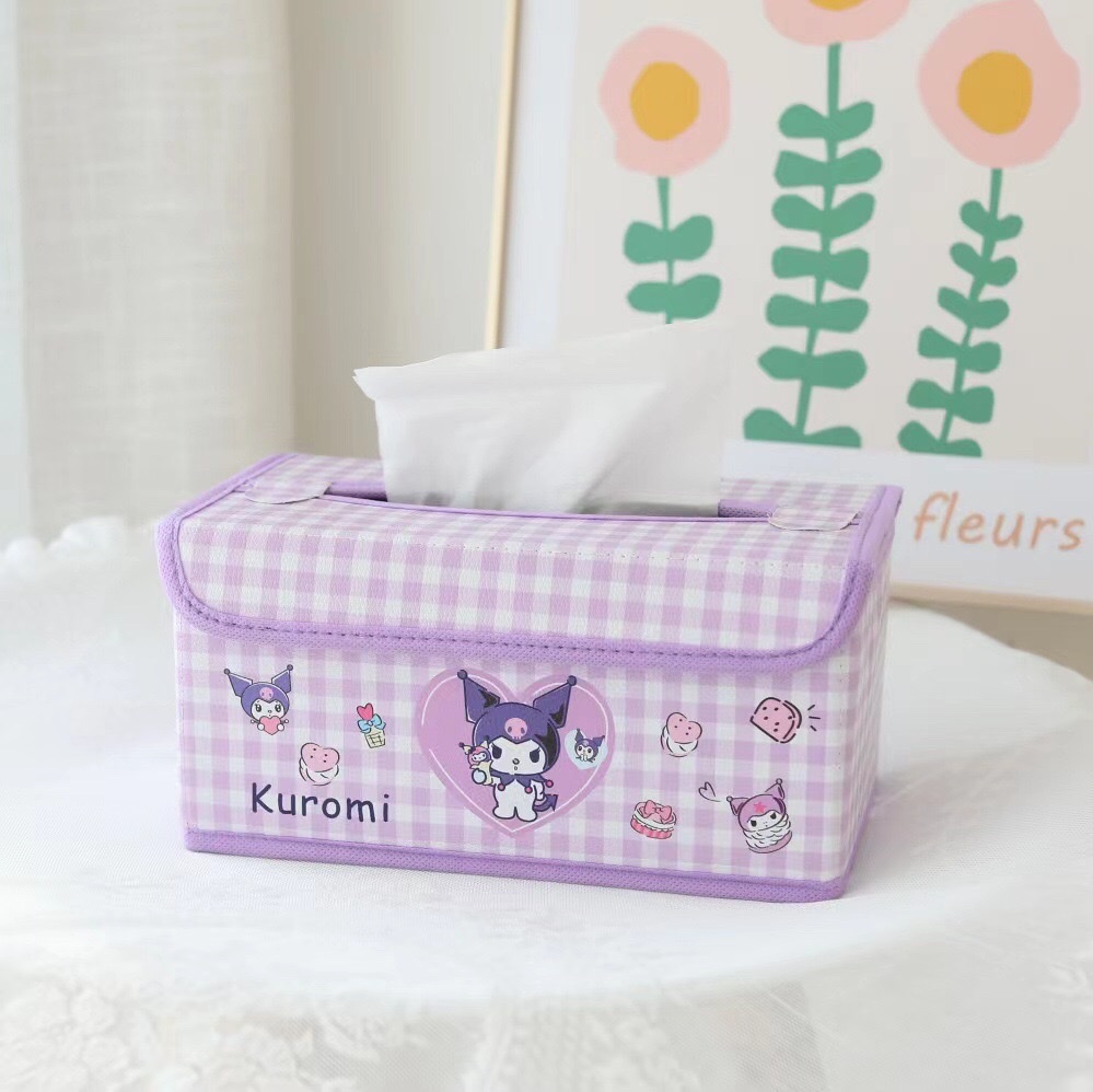 New cute and girlish folding tissue box, desktop tissue storage box, PC Kulomi tissue storage box Item Picture