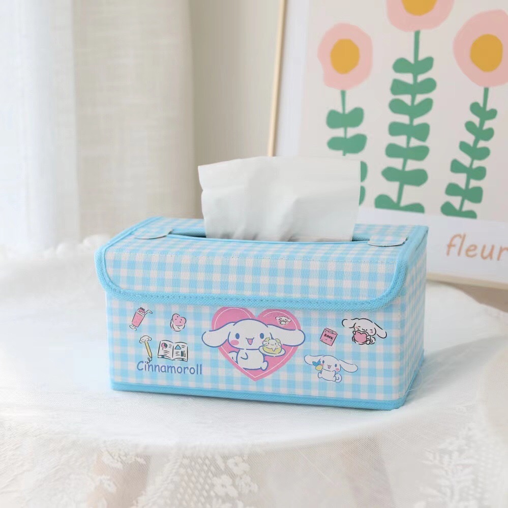 New cute and girlish folding tissue box, desktop tissue storage box, PC Kulomi tissue storage box detail image 3