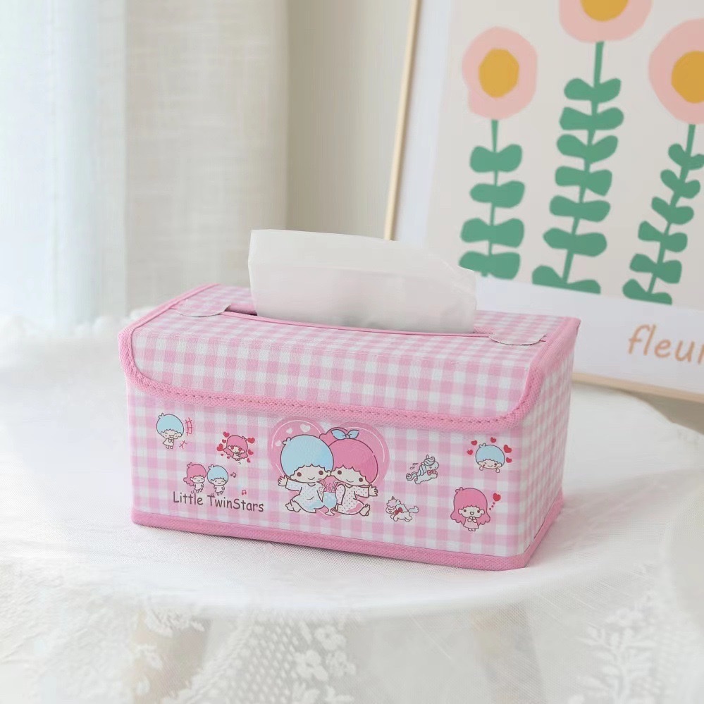 New cute and girlish folding tissue box, desktop tissue storage box, PC Kulomi tissue storage box Specification image