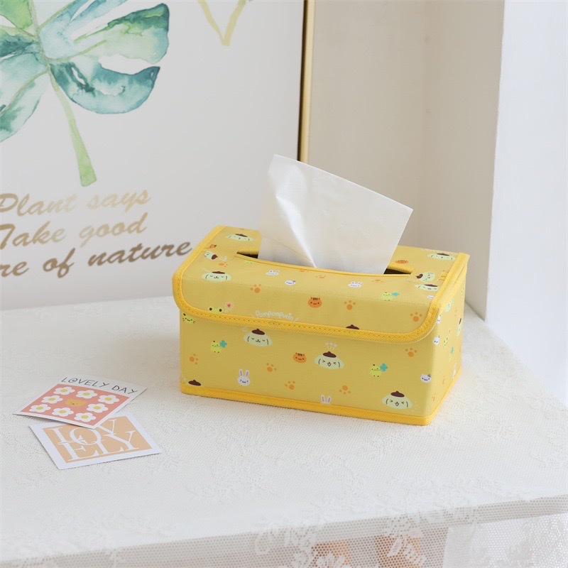 New home living room flip-top dust-proof tissue box, foldable car decorative tissue box, Cinnamon Dog Pacha Dog Specification image