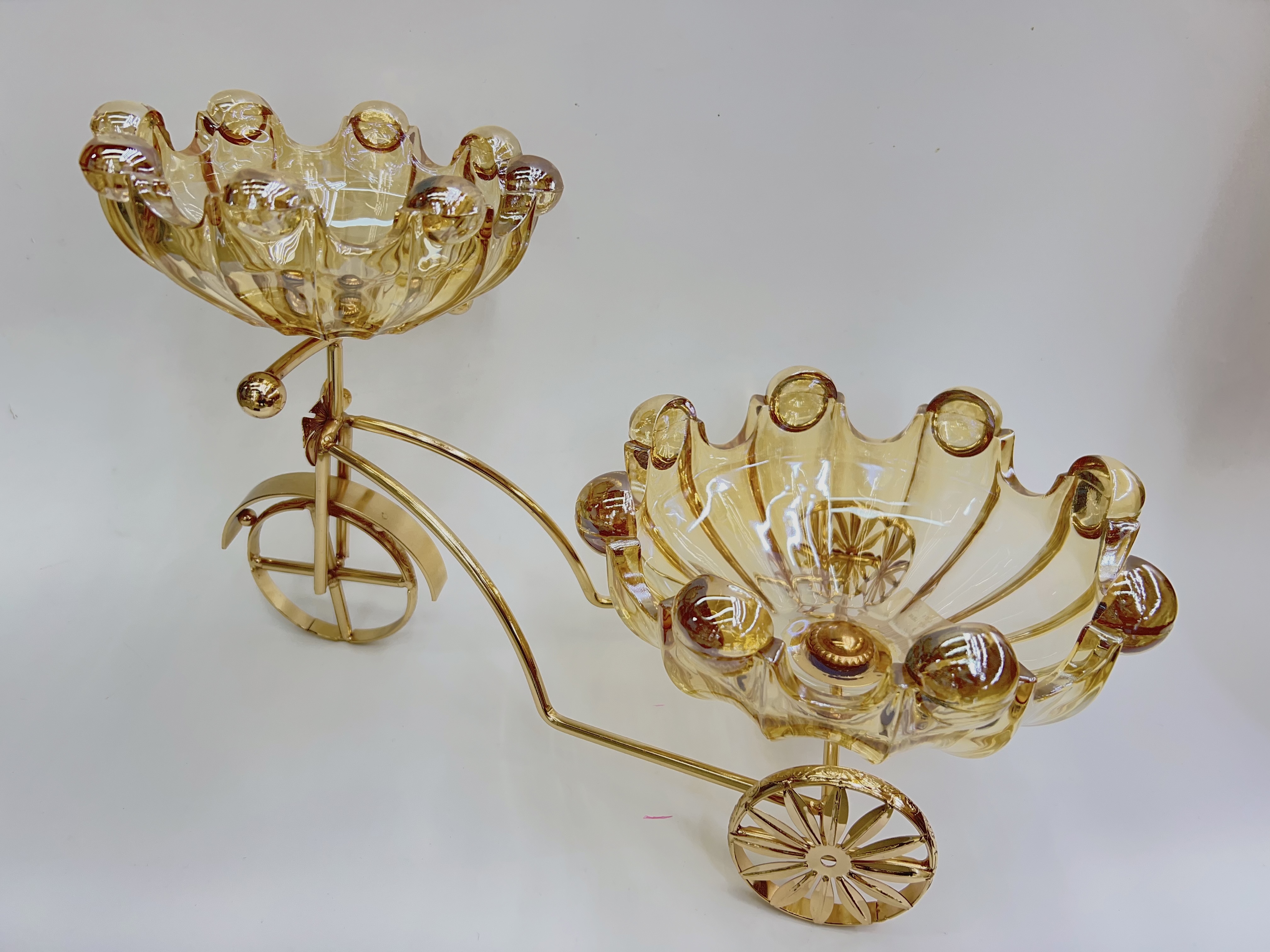 玻璃的果盘多层果盘工艺果盘