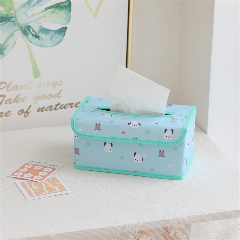 New home living room flip-top dust-proof tissue box, foldable car decorative tissue box, Cinnamon Dog Pacha Dog Item Picture