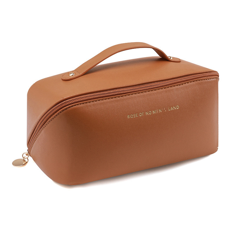 PU organ pillow makeup bag, women's hand-held large-capacity travel portable, ins high-end style toiletry and makeup storage bag Item Picture