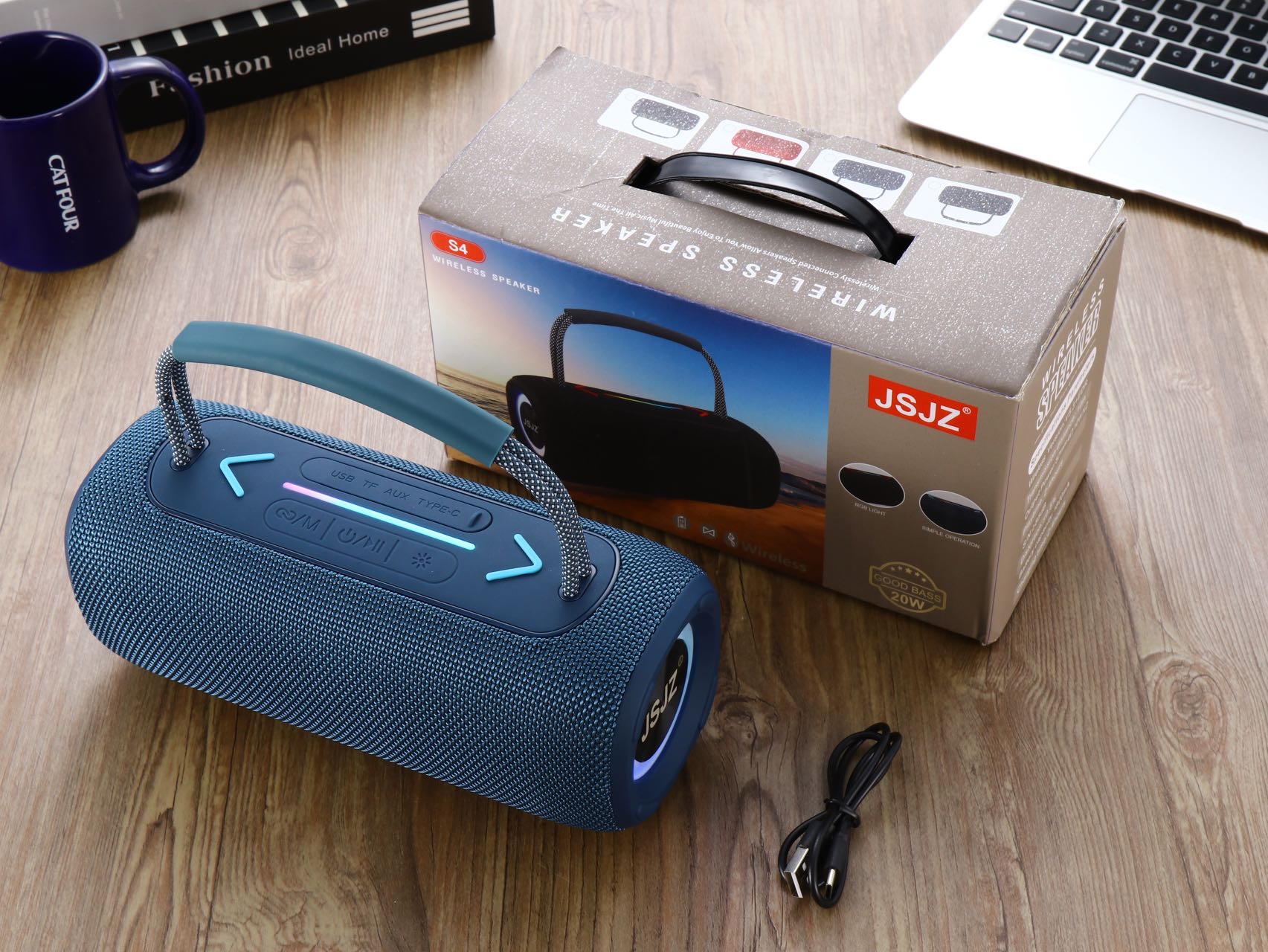 The new JZ-S4 Bluetooth subwoofer with dual diaphragm and colorful lights