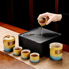 陶瓷茶具套装陶瓷壶礼品茶具定制礼品广告创意装饰茶盘家用小型旅行包皮包手提