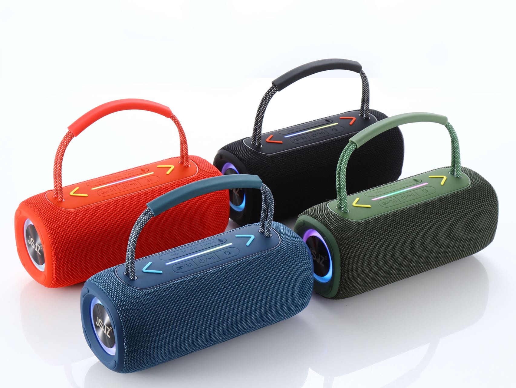 The new JZ-S4 Bluetooth subwoofer with dual diaphragm and colorful lights details Picture