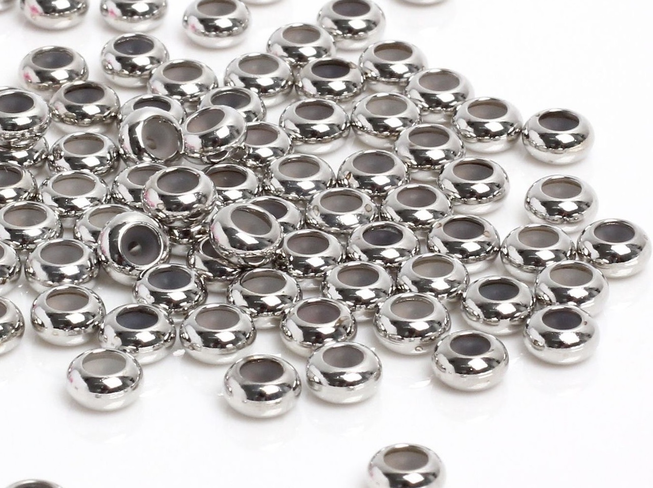 8mm large hole/small hole silicone copper beads, adjusting beads, silicone positioning beads, materials for necklaces, bracelets, earrings and spacer beads