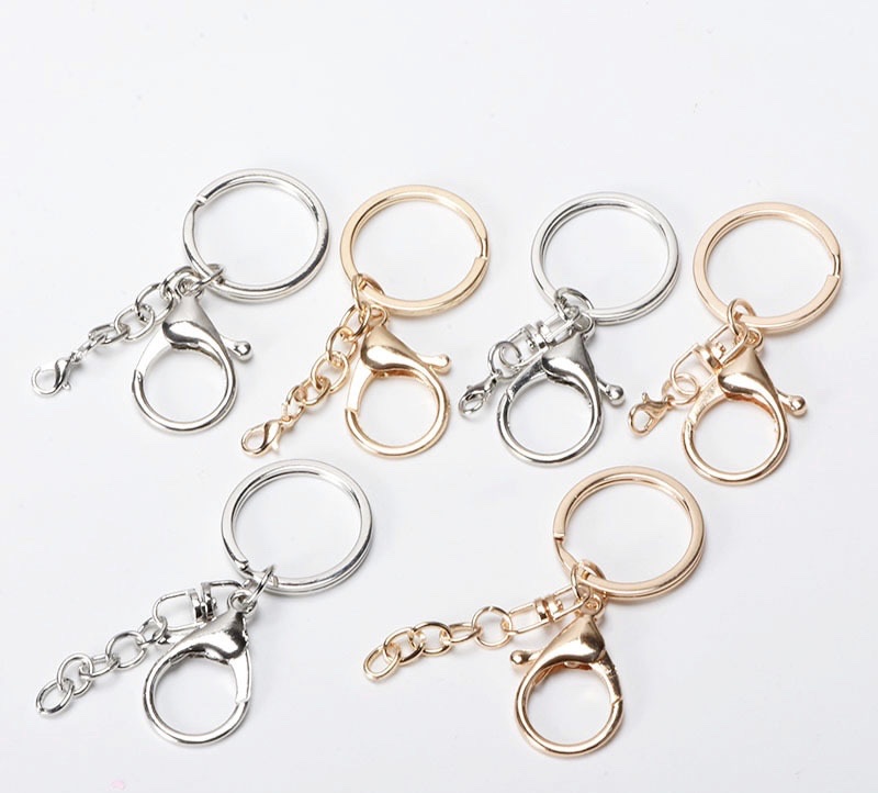 Metal keychain three-piece set 8-shaped buckle/chain + lobster buckle diy handmade jewelry material key chain ring accessory