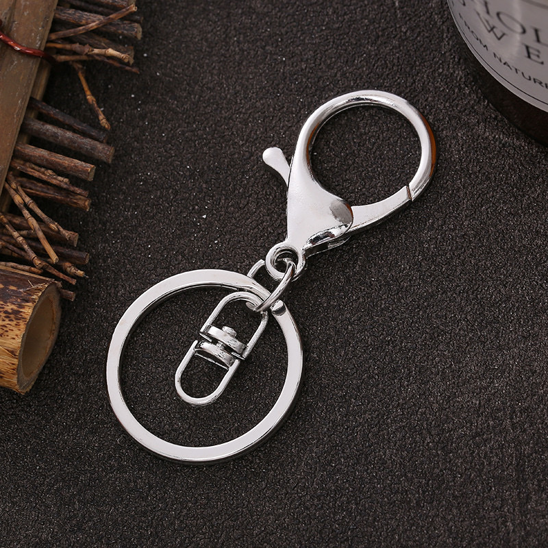 Llavero de metal conjunto de 3 piezas 8 palabras hebilla/cadena + langosta hebilla diy hecho a mano ornamento material llavero anillo accesorios details Picture