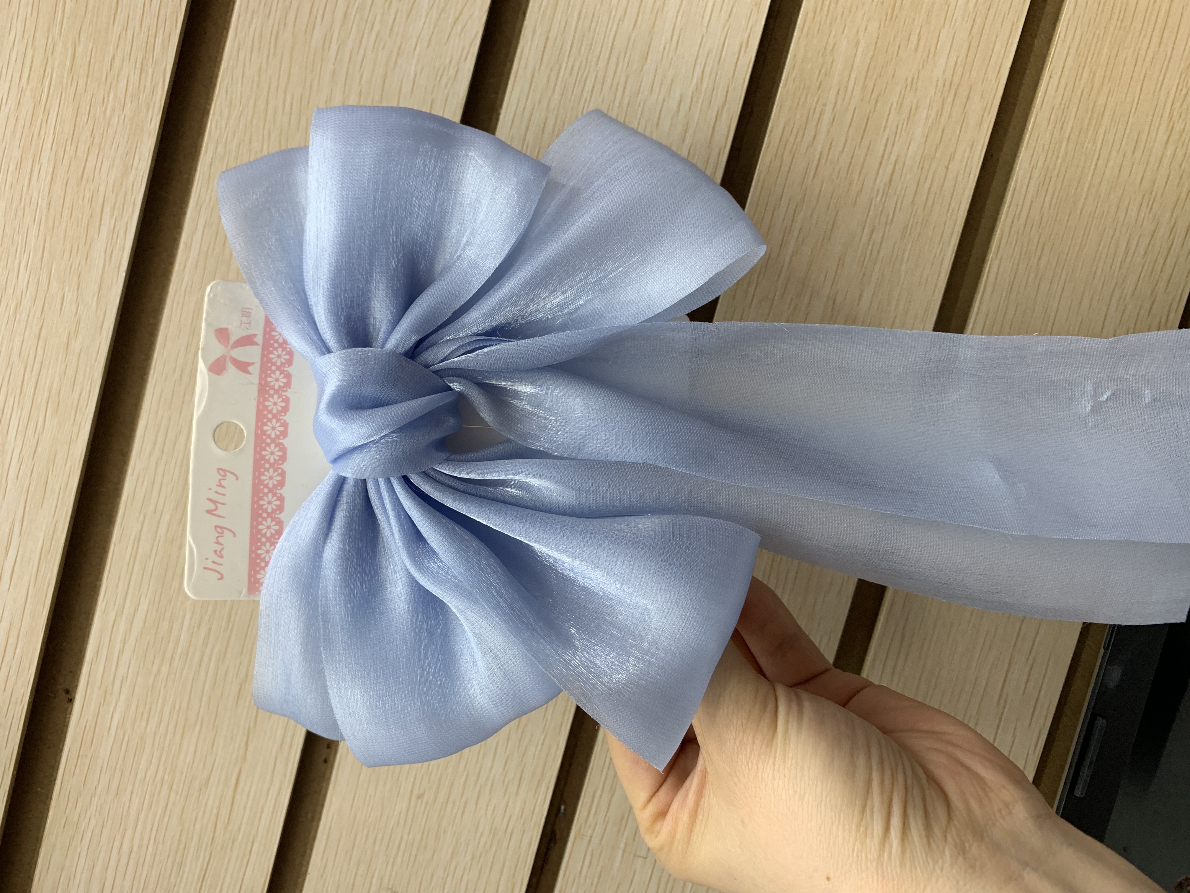 Super fairy-like fish princess camellia bow ribbon hair clip, fine glittering hair accessory, sweet spring and summer headwear for women Item Picture